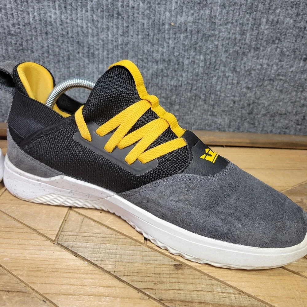 Supra‎ Titanium Men's 10 Gunmetal Gray Black Gold Athletic Suede Modern Sneakers - Picture 6 of 13